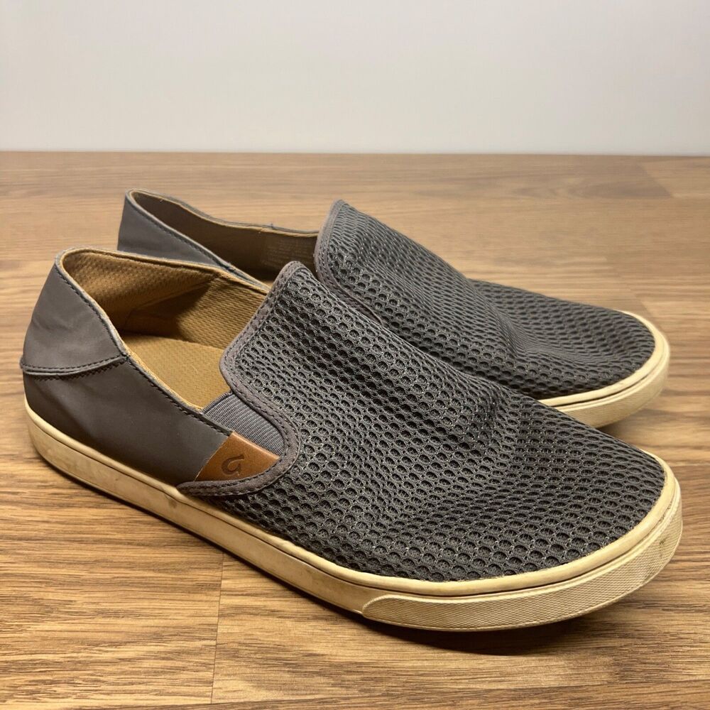OluKai Pehuea Women’s Size 10 Gray Slip-Ons Mesh Convertible Loafers Shoes